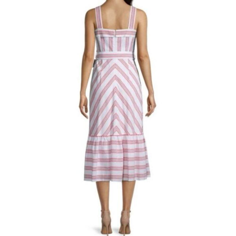 Karl Lagerfeld Paris striped tank‎ linen maxi dress size 16 white, red & blue - Picture 2 of 3